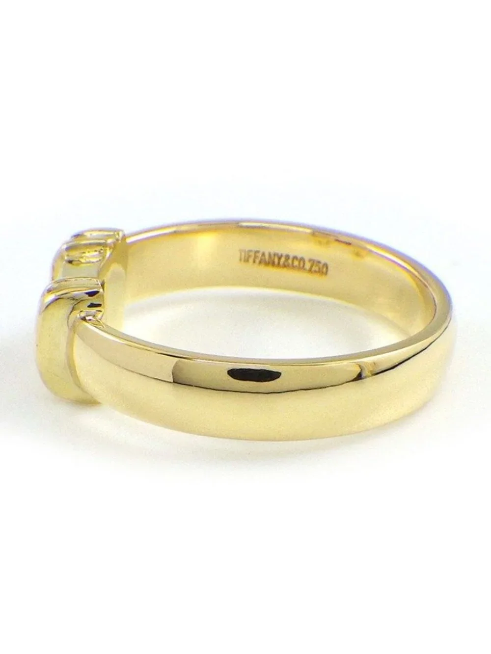 Tiffany & Co Ring Stacking Band Square Cut Ruby 18K Yellow Gold
